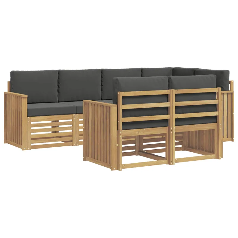 Lauko sofos komplektas 7 pcs Balta ir antracito