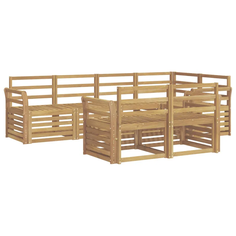 Lauko sofos komplektas 7 pcs Balta 249 x 130,5 x 73 cm
