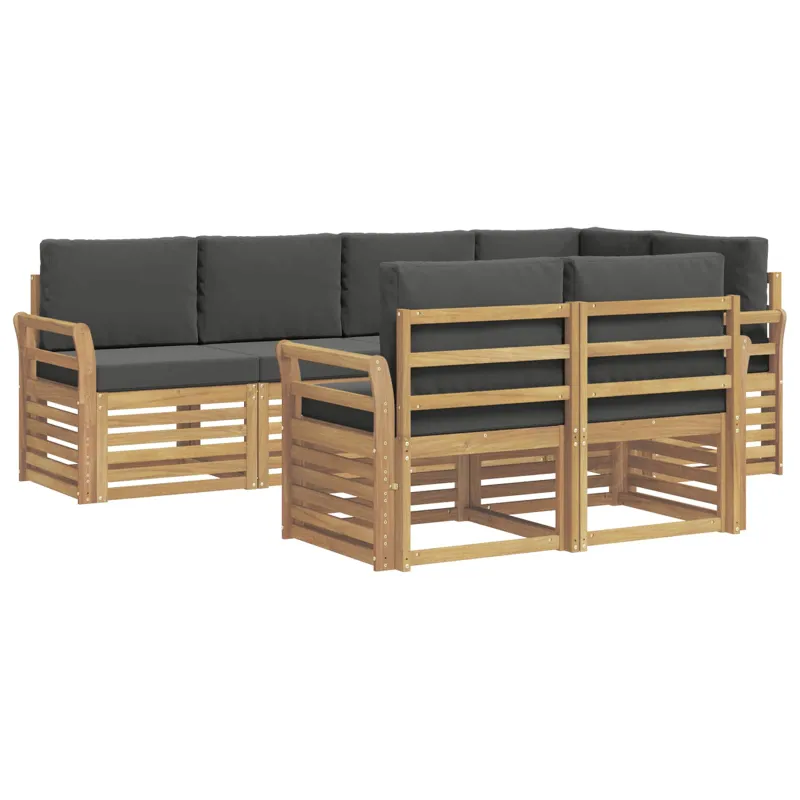 Lauko sofos komplektas 7 pcs Balta ir antracito
