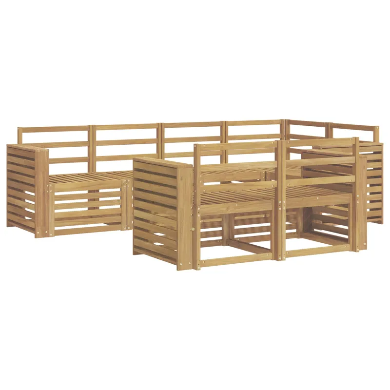 Lauko sofos komplektas 7 pcs Balta 251 x 132,5 x 73 cm