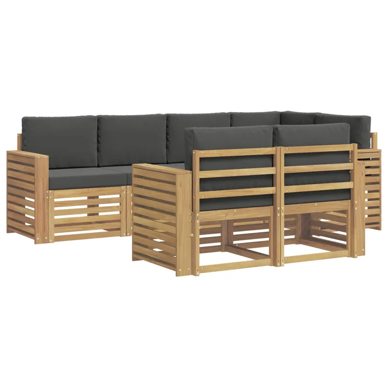 Lauko sofos komplektas 7 pcs Balta ir antracito