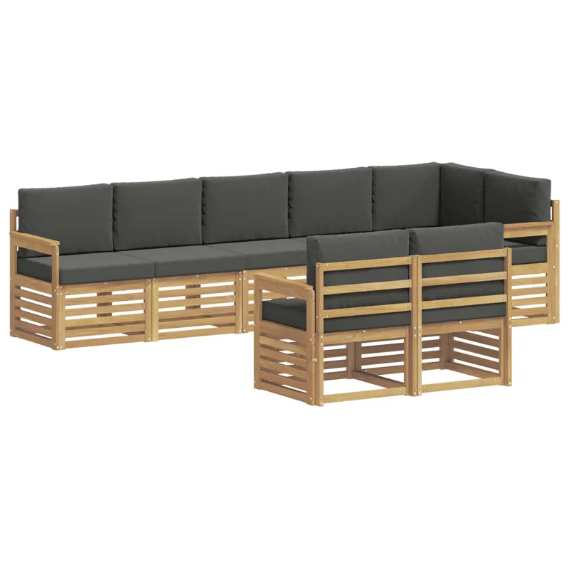Lauko sofos komplektas 8 pcs Balta ir antracito