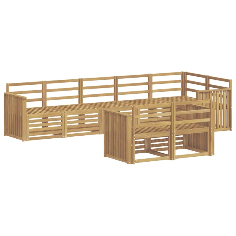 Lauko sofos komplektas 8 pcs Balta 306 x 128,5 x 73 cm
