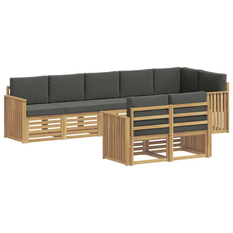 Lauko sofos komplektas 8 pcs Balta ir antracito