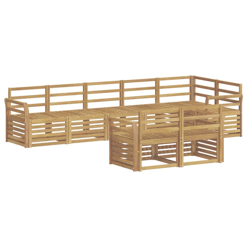 Lauko sofos komplektas 8 pcs Balta 308 x 130,5 x 73 cm