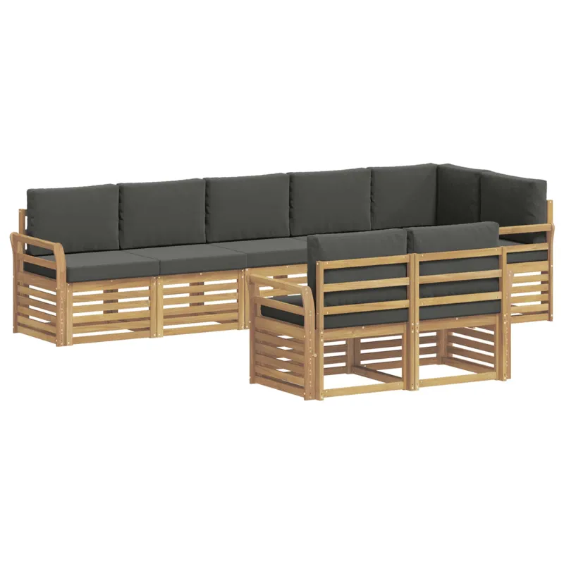 Lauko sofos komplektas 8 pcs Balta ir antracito