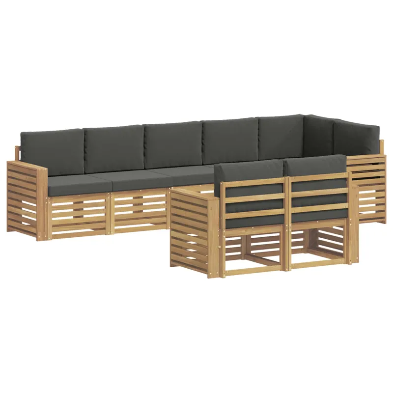 Lauko sofos komplektas 8 pcs Balta ir antracito
