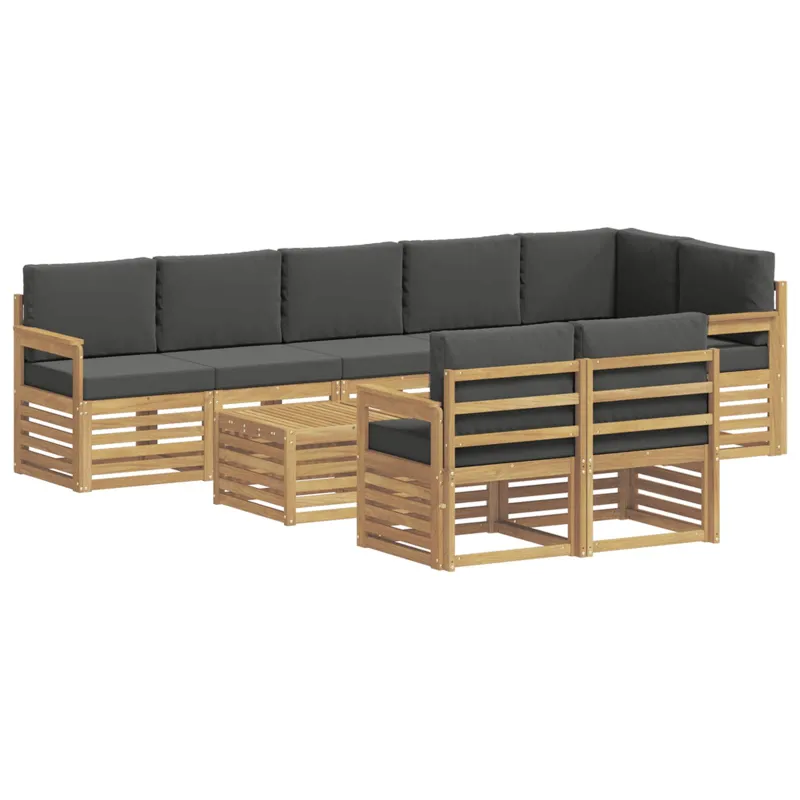 Lauko sofos komplektas 8 pcs Balta ir antracito 59 x 59 x 37 cm
