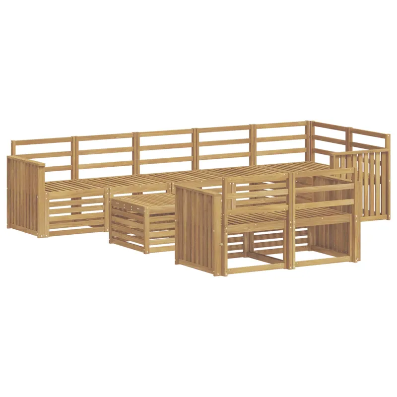 Lauko sofos komplektas 9 pcs Balta 59 x 59 x 37 cm