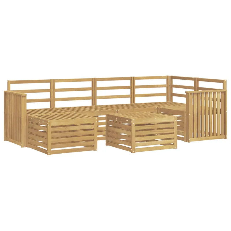Lauko sofos komplektas 7 pcs Balta Poliesteris
