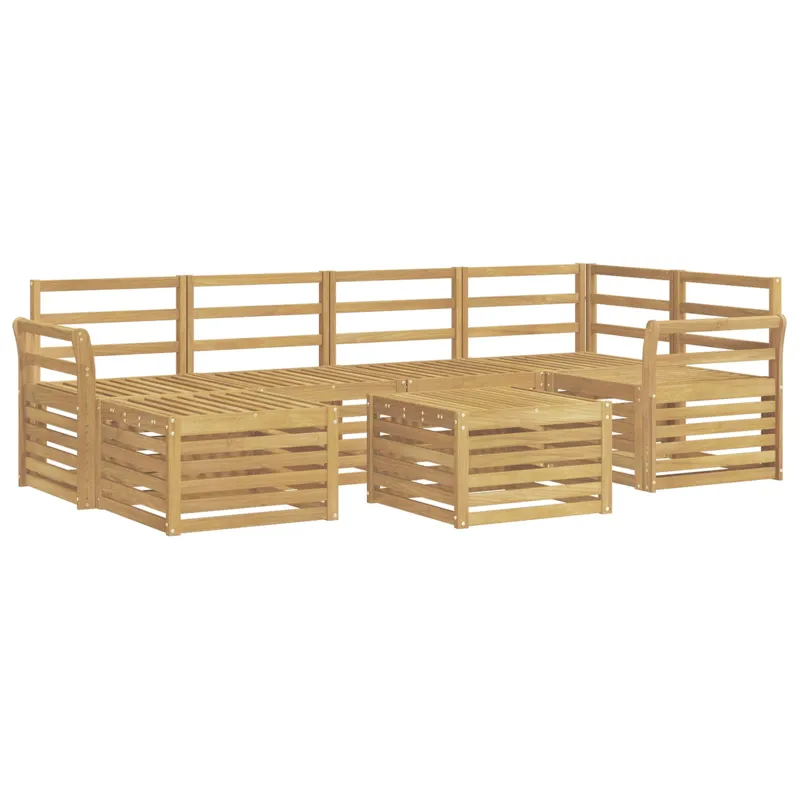 Lauko sofos komplektas 7 pcs Balta Poliesteris