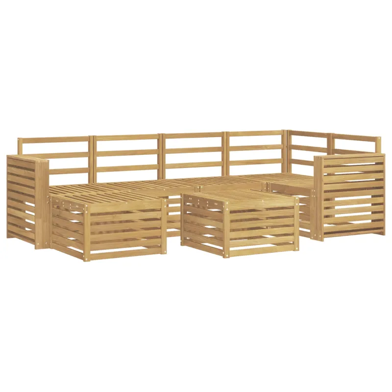 Lauko sofos komplektas 7 pcs Balta Poliesteris