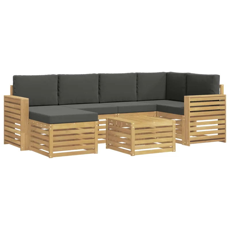 Lauko sofos komplektas 7 pcs Balta ir antracito Poliesteris