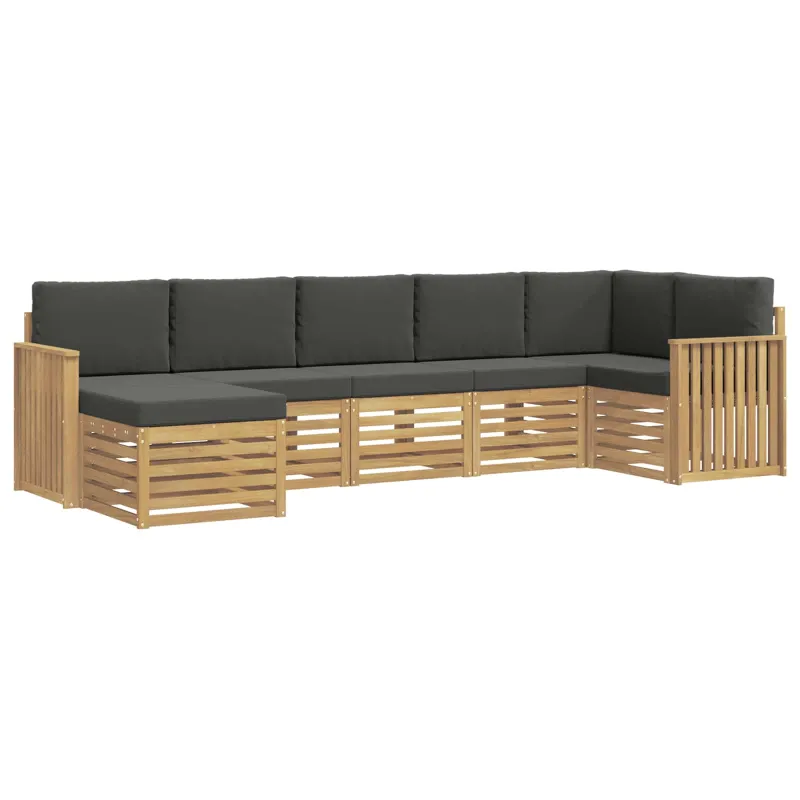Lauko sofos komplektas 7 pcs Balta ir antracito