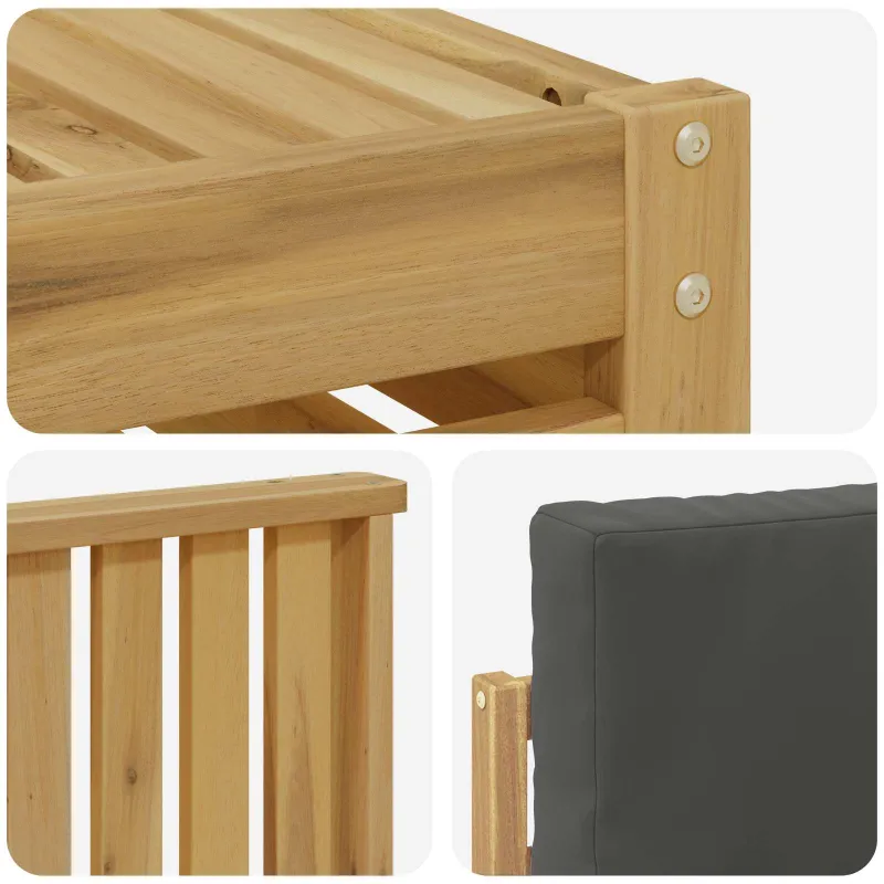 Lauko sofos komplektas 7 pcs Balta ir antracito