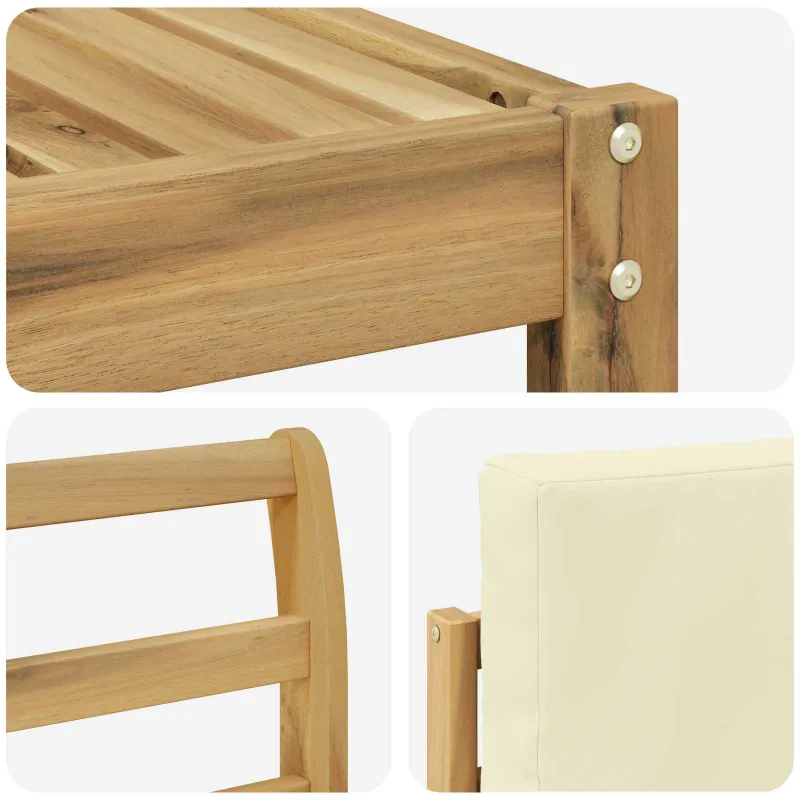 Lauko sofos komplektas 7 pcs Balta ir kreminė