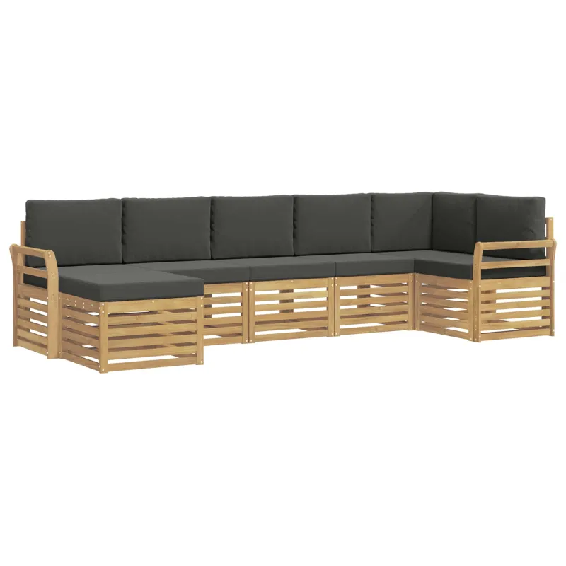 Lauko sofos komplektas 7 pcs Balta ir antracito