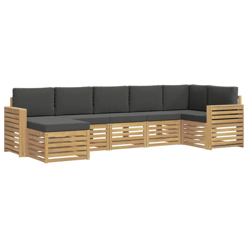 Lauko sofos komplektas 7 pcs Balta ir antracito