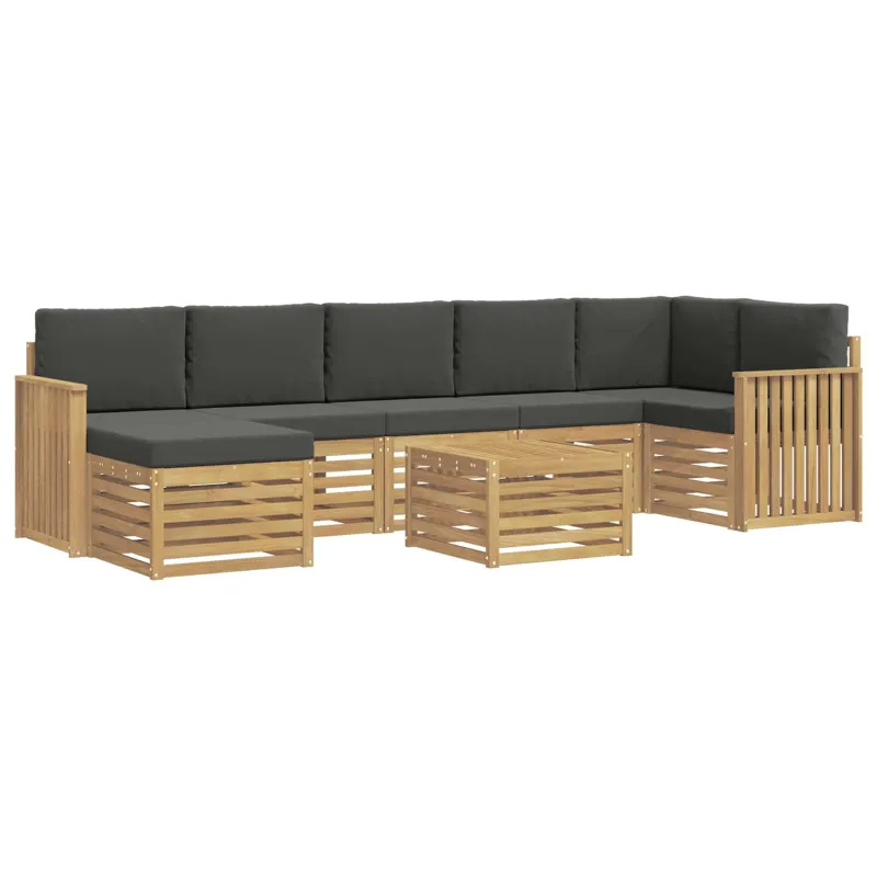 Lauko sofos komplektas 8 pcs Balta ir antracito 59 x 59 x 37 cm