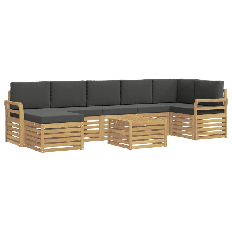 Lauko sofos komplektas 8 pcs Balta ir antracito 59 x 59 x 37 cm