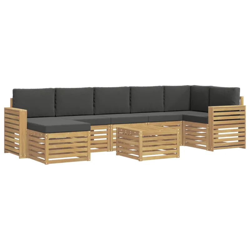 Lauko sofos komplektas 8 pcs Balta ir antracito 59 x 59 x 37 cm