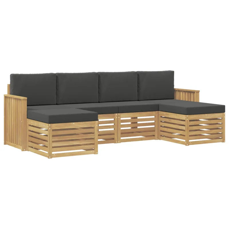 Lauko sofos komplektas 6 pcs Balta ir antracito