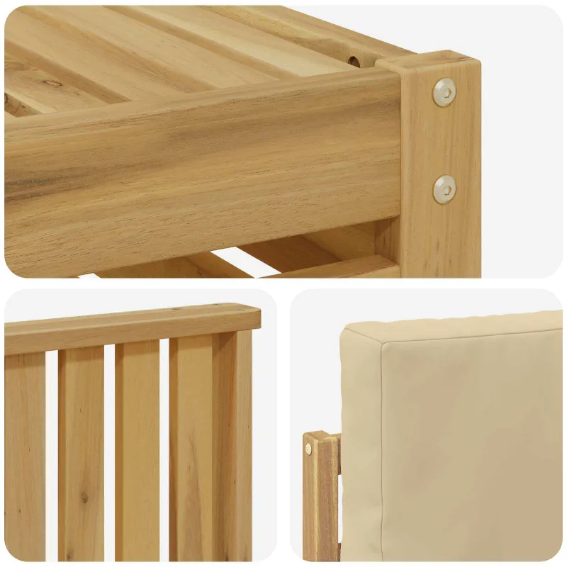 Lauko sofos komplektas 6 pcs Balta ir kreminė