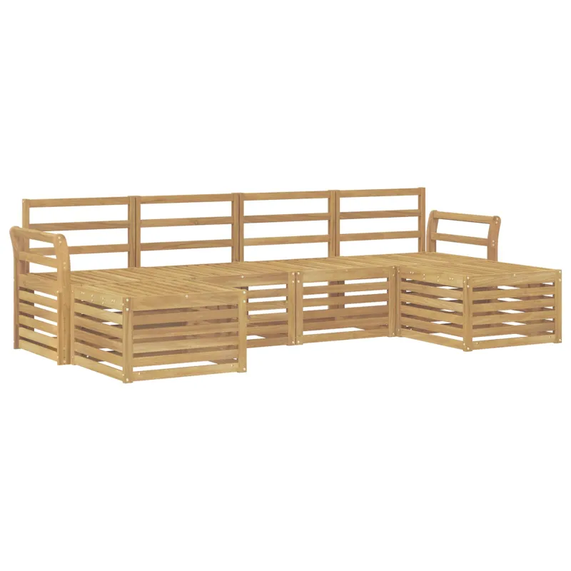 Lauko sofos komplektas 6 pcs Balta 253 x 122,5 x 73 cm