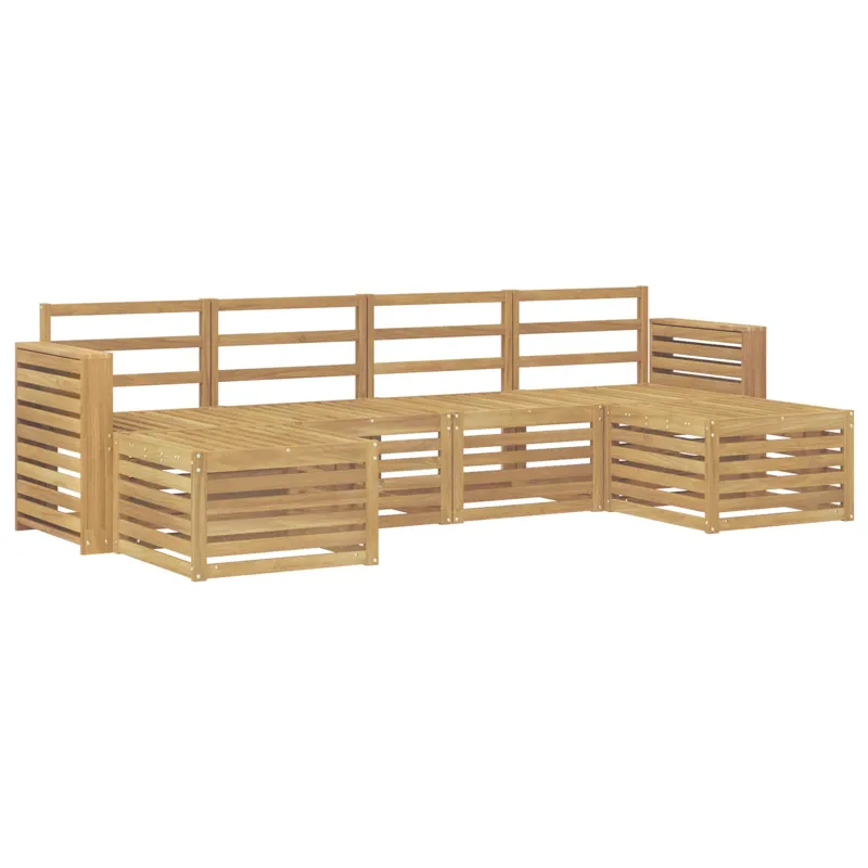 Lauko sofos komplektas 6 pcs Balta 257 x 122,5 x 73 cm
