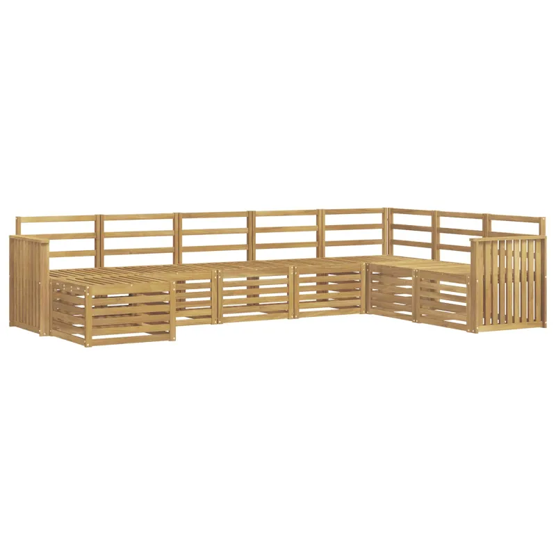 Lauko sofos komplektas 8 pcs Balta 306 x 187,5 x 73 cm