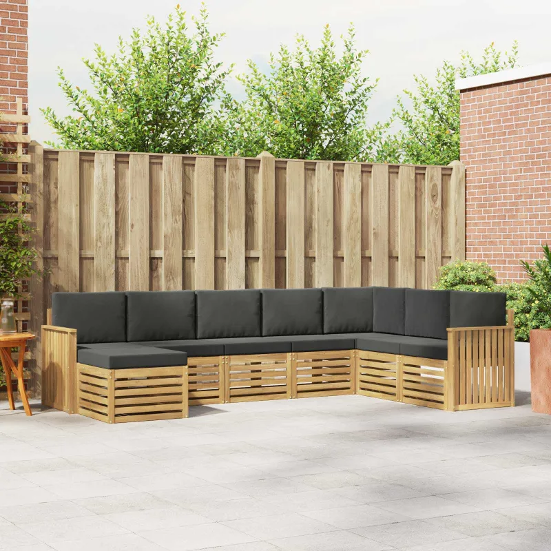 Lauko sofos komplektas 8 pcs Balta ir antracito