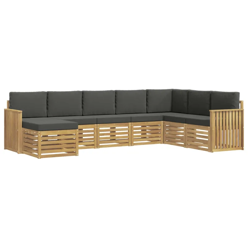 Lauko sofos komplektas 8 pcs Balta ir antracito