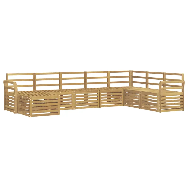 Lauko sofos komplektas 8 pcs Balta 308 x 190 x 73 cm