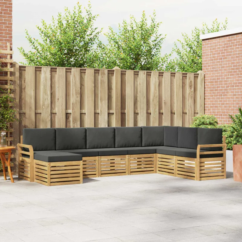 Lauko sofos komplektas 8 pcs Balta ir antracito