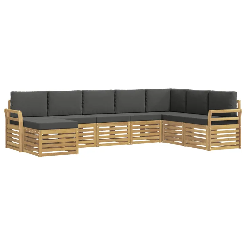 Lauko sofos komplektas 8 pcs Balta ir antracito