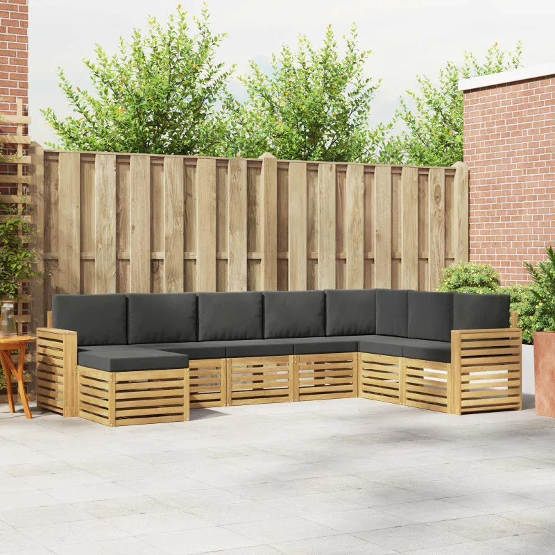 Lauko sofos komplektas 8 pcs Balta ir antracito