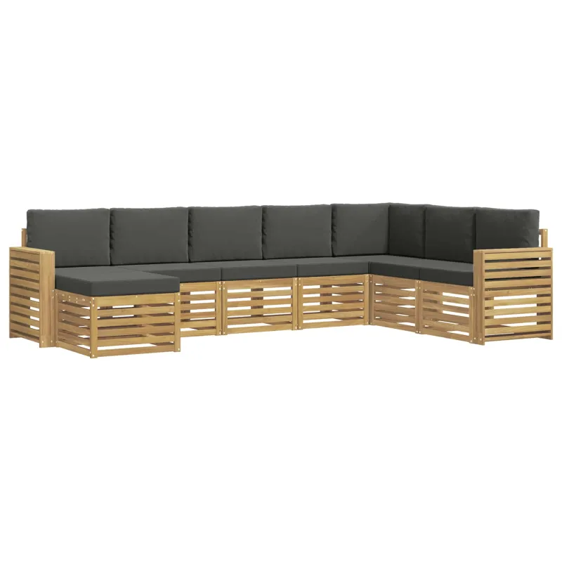 Lauko sofos komplektas 8 pcs Balta ir antracito