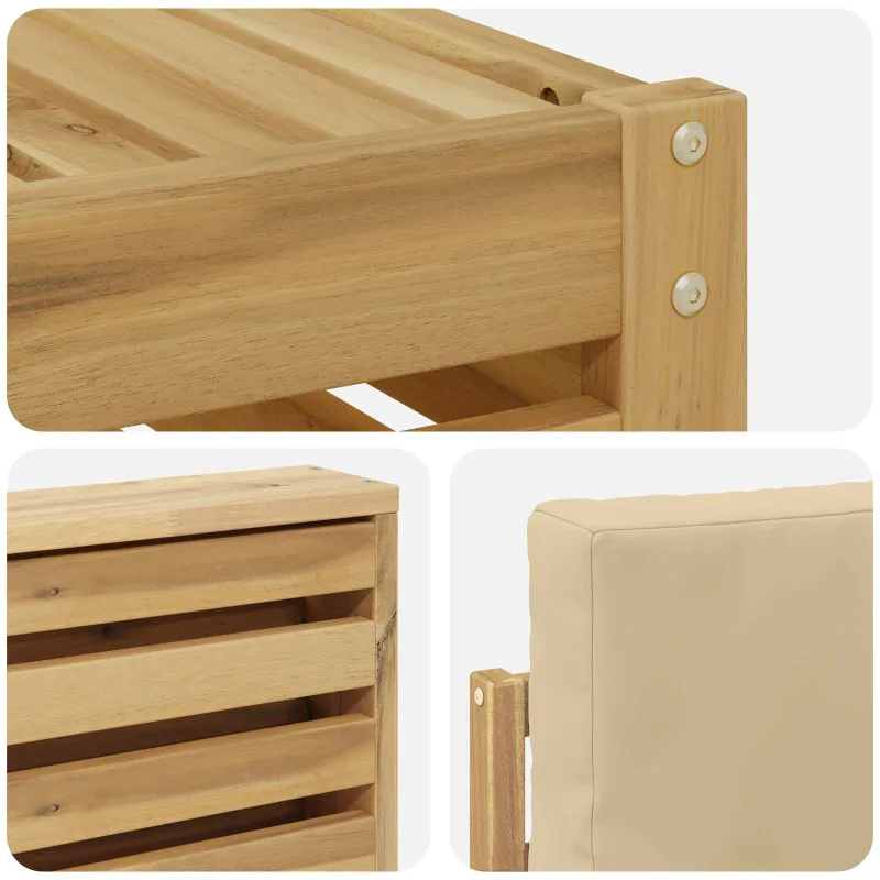 Lauko sofos komplektas 8 pcs Balta ir kreminė