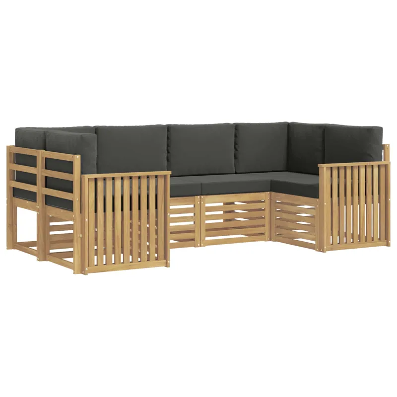 Lauko sofos komplektas 6 pcs Balta ir antracito