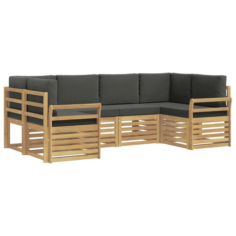 Lauko sofos komplektas 6 pcs Balta ir antracito