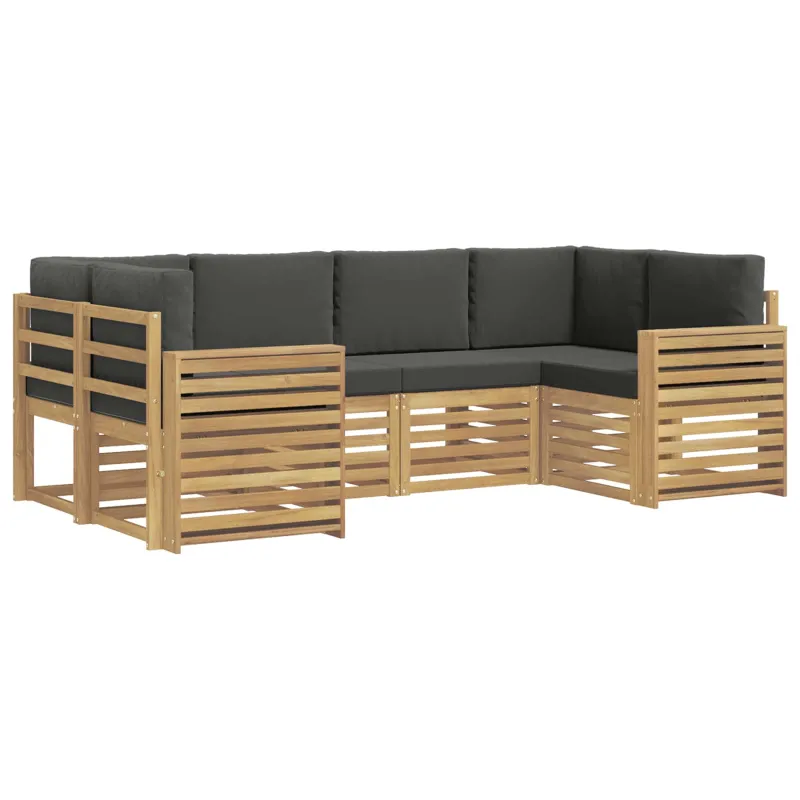 Lauko sofos komplektas 6 pcs Balta ir antracito