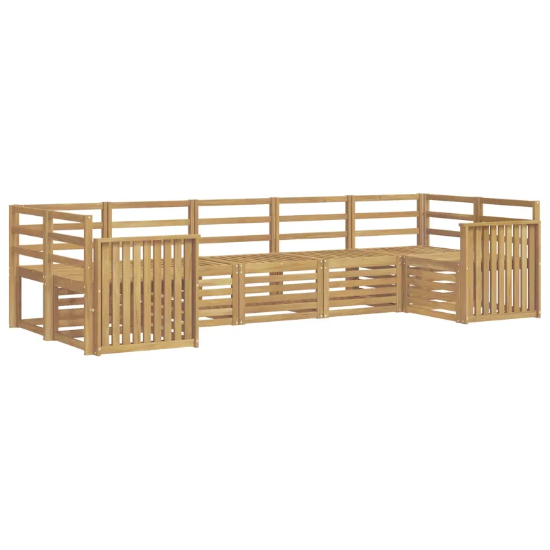 Lauko sofos komplektas 7 pcs Balta 304 x 128,5 x 73 cm