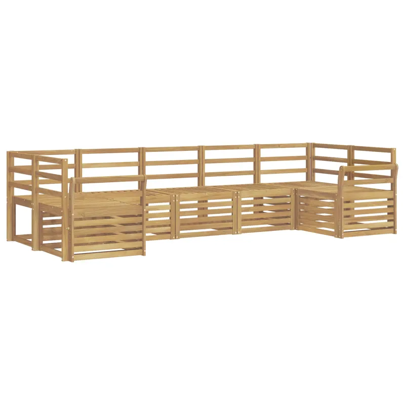 Lauko sofos komplektas 7 pcs Balta 304 x 130,5 x 73 cm
