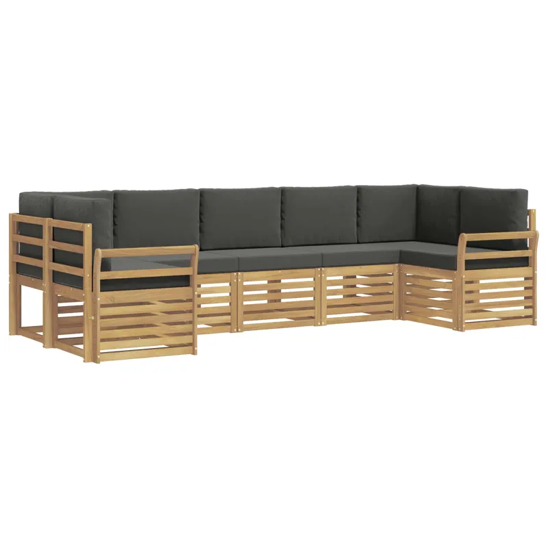 Lauko sofos komplektas 7 pcs Balta ir antracito