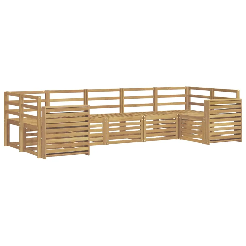 Lauko sofos komplektas 7 pcs Balta 304 x 132,5 x 73 cm