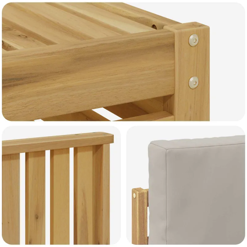 Lauko sofos komplektas 10 pcs Balta ir šviesiai pilka