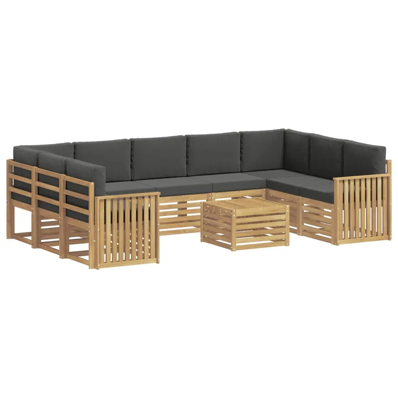 Lauko sofos komplektas 10 pcs Balta ir antracito