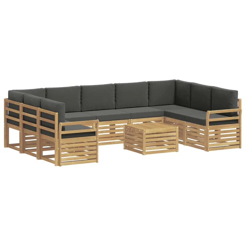Lauko sofos komplektas 10 pcs Balta ir antracito