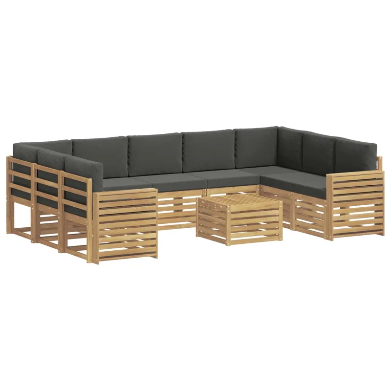Lauko sofos komplektas 10 pcs Balta ir antracito