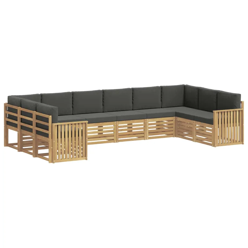 Lauko sofos komplektas 10 pcs Balta ir antracito